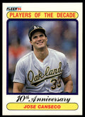 1990 Fleer Baseball Card Jose Canseco Oakland Athletics #629