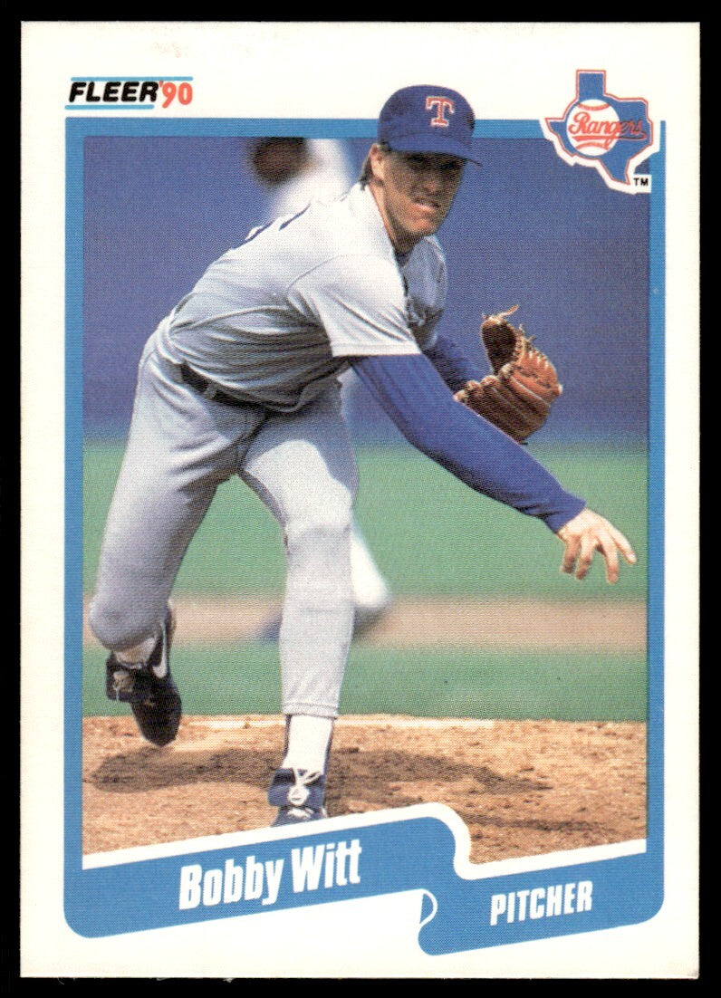 1990 Fleer Baseball Card Bobby Witt Texas Rangers #315
