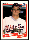 1990 Fleer Baseball Card Greg Hibbard Rookie Chicago White Sox #534