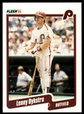1990 Fleer Baseball Card Lenny Dykstra Philadelphia Phillies #556