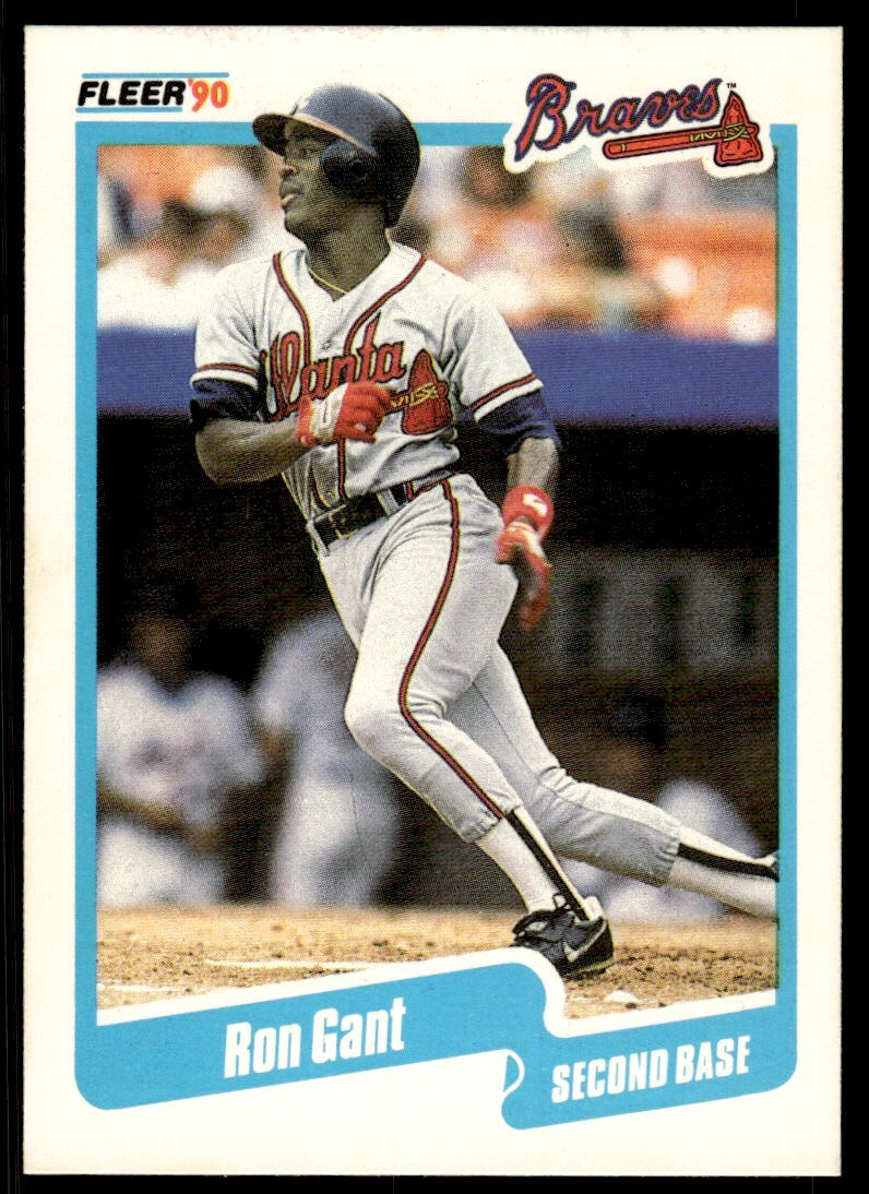 1990 Fleer Baseball Card Ron Gant Atlanta Braves #582