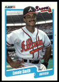 1990 Fleer Baseball Card Lonnie Smith Atlanta Braves #593