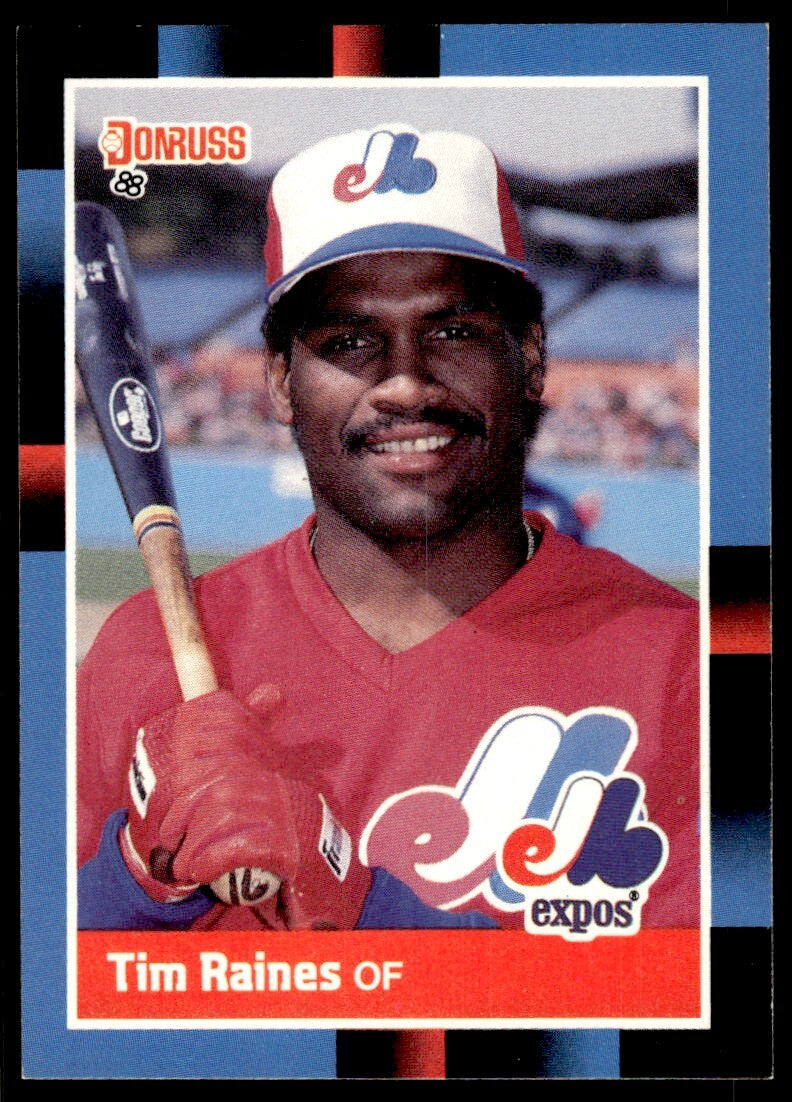 1988 Donruss Baseball Card Tim Raines Montreal Expos #345