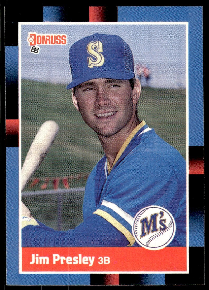 1988 Donruss Baseball Card Jim Presley Seattle Mariners #366