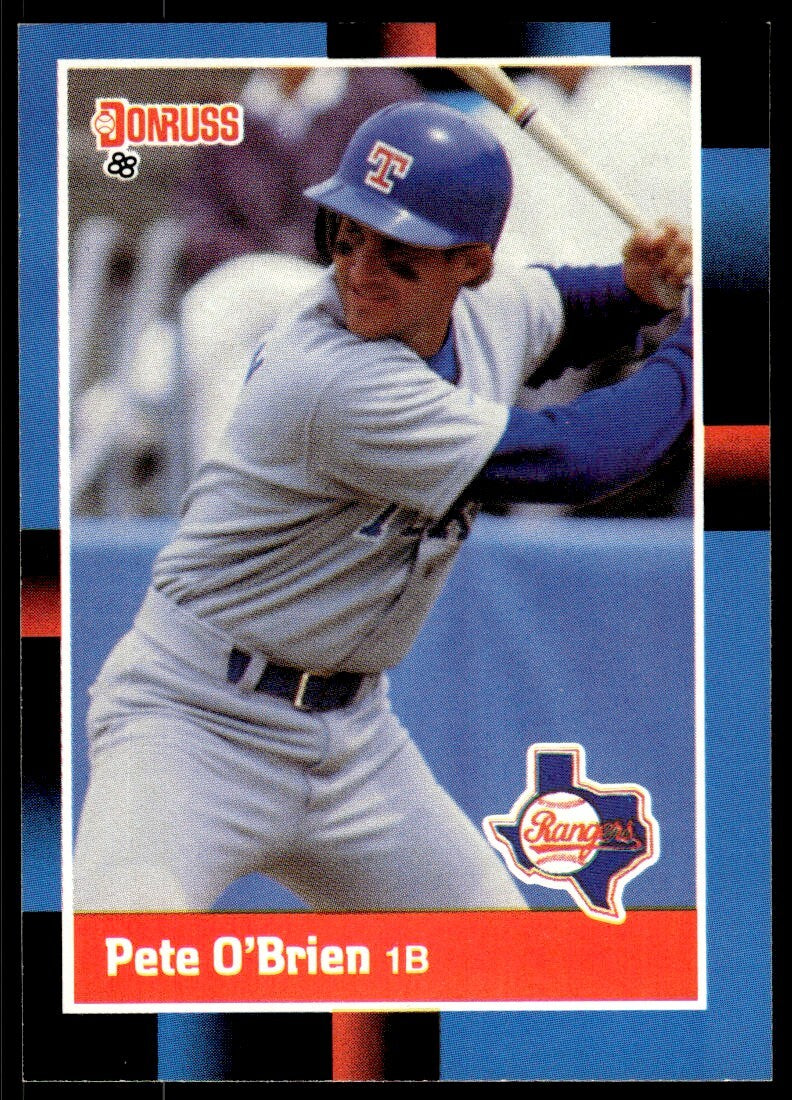 1988 Donruss Baseball Card Pete O'Brien Texas Rangers #284