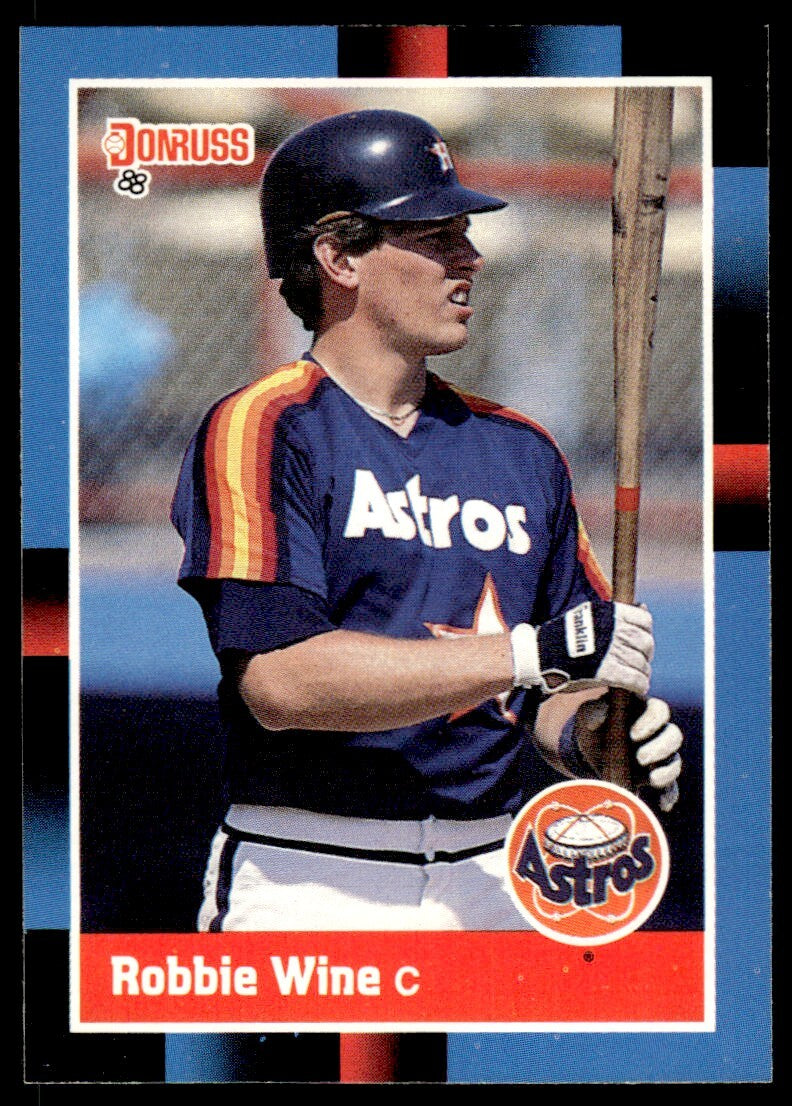 1988 Donruss Baseball Card Robbie Wine Rookie Houston Astros #508