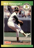 1989 Donruss Baseball Card Rick Honeycutt Oakland Athletics #328