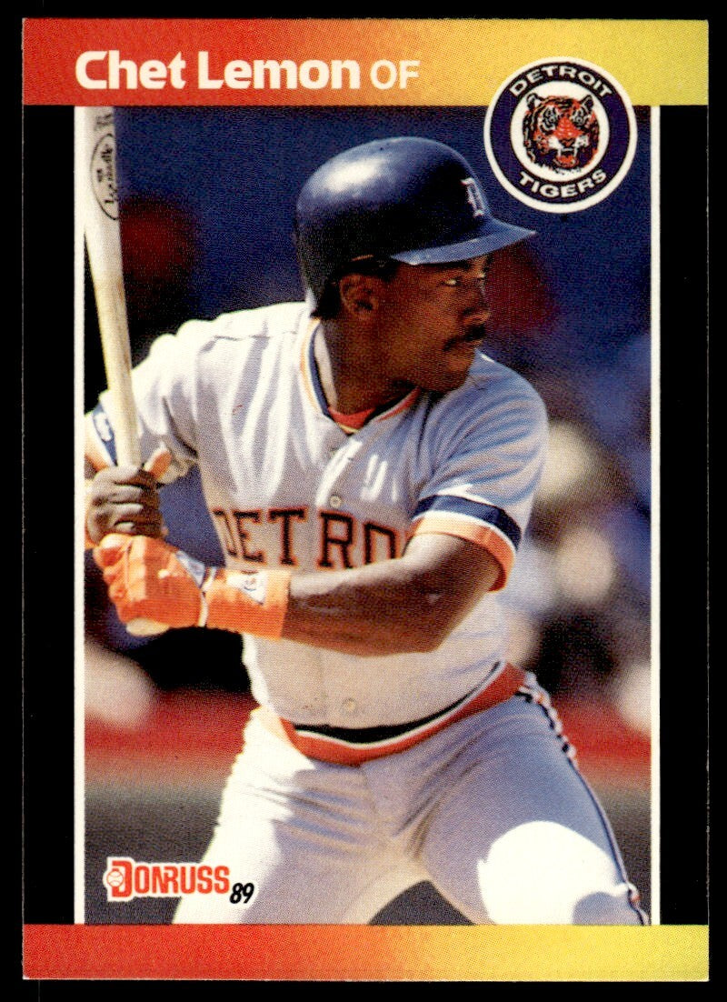 1989 Donruss Baseball Card Chet Lemon Detroit Tigers #209