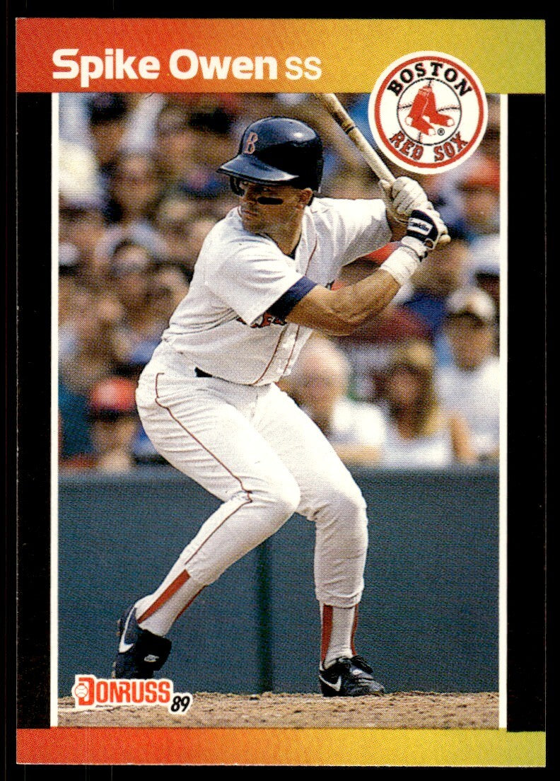 1989 Donruss Baseball Card Spike Owen Boston Red Sox #593