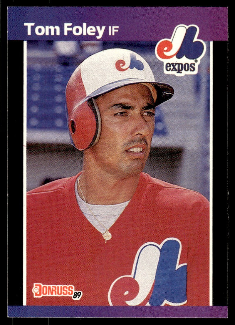 1989 Donruss Baseball Card Tom Foley Montreal Expos #342