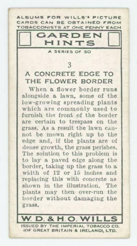 1923 Wills's Cigarettes Garden Hints Concrete Edge to the Flower Border #3