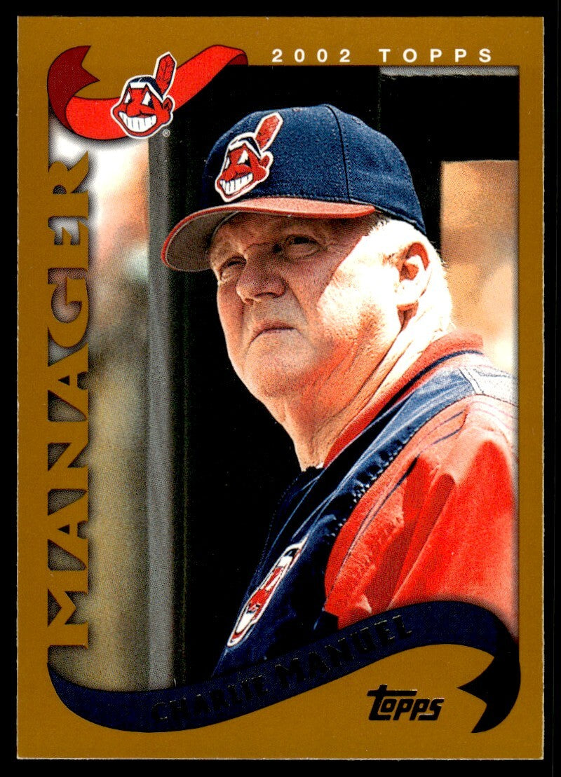 2002 Topps Baseball Card Charlie Manuel AA Cleveland Indians #301