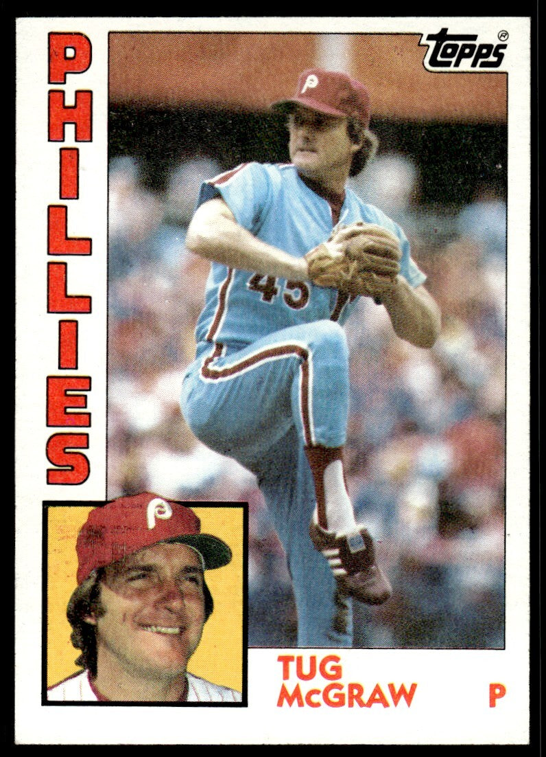 1984 Topps Baseball Card Tug McGraw Philadelphia Phillies #728