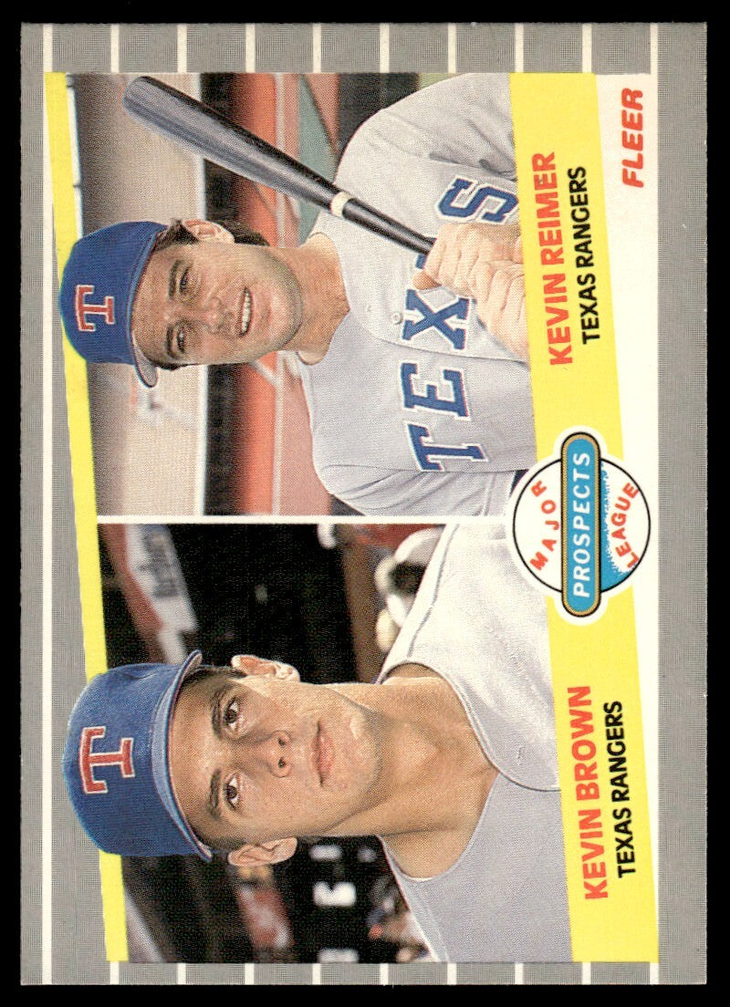 1989 Fleer Baseball Card Kevin Brown/Kevin Reimer Rookie #641