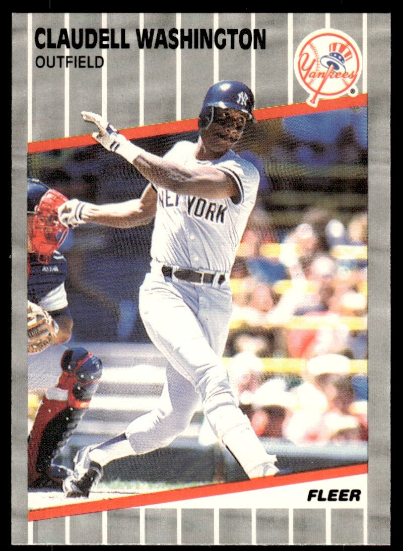 1989 Fleer Baseball Card Claudell Washington New York Yankees #272