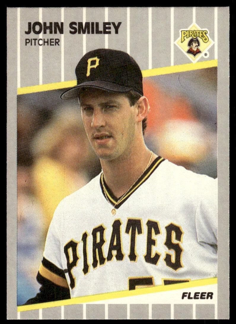 1989 Fleer Baseball Card John Smiley Pittsburgh Pirates #221