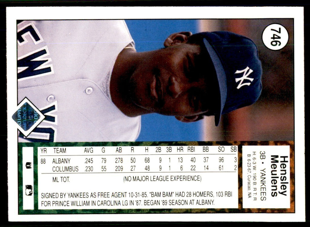 1989 Upper Deck Hensley Meulens Baseball Cards #746