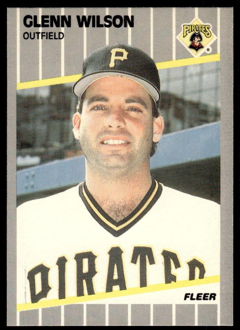 1989 Fleer Baseball Card Glenn Wilson Pittsburgh Pirates #224