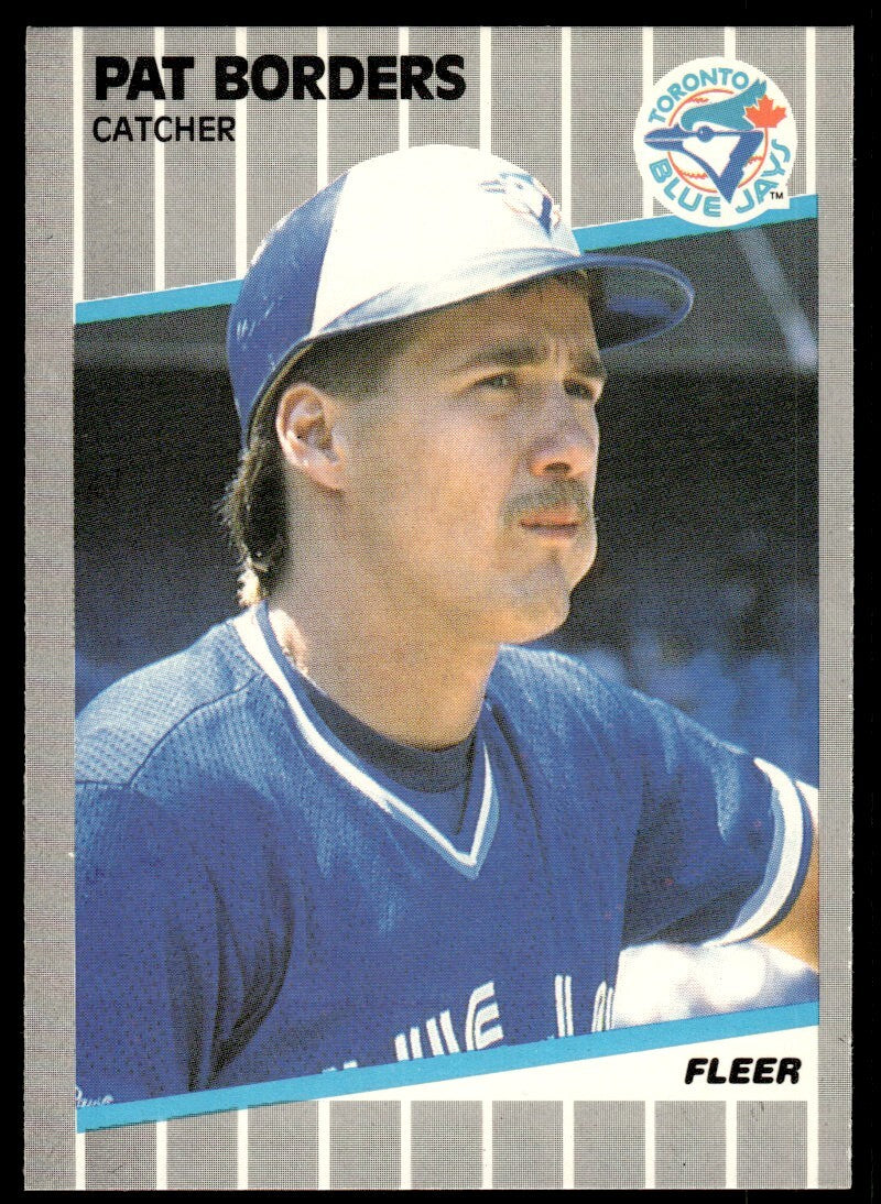 1989 Fleer Baseball Card Pat Borders Rookie Toronto Blue Jays #227