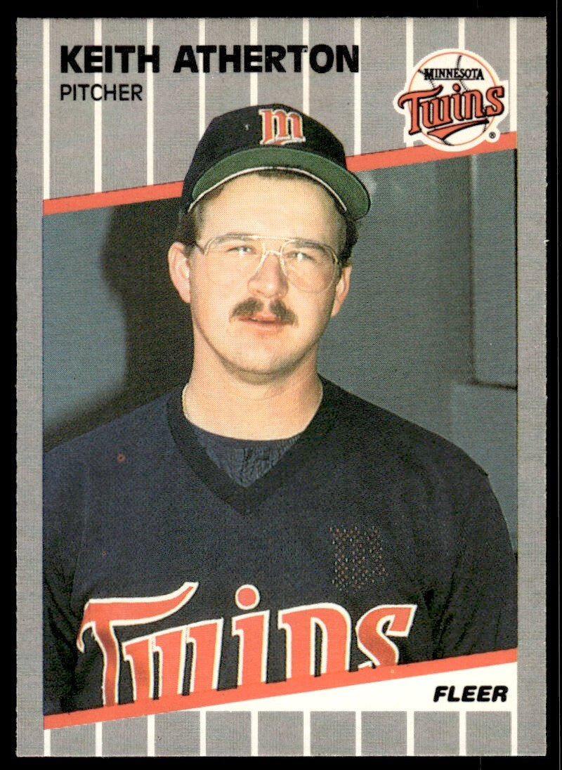 1989 Fleer Baseball Card Keith Atherton Minnesota Twins #103
