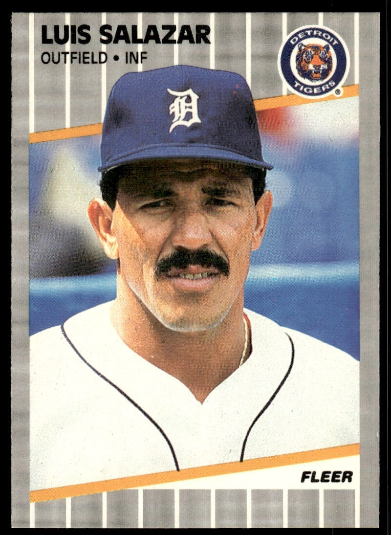 1989 Fleer Baseball Card Luis Salazar Detroit Tigers #144