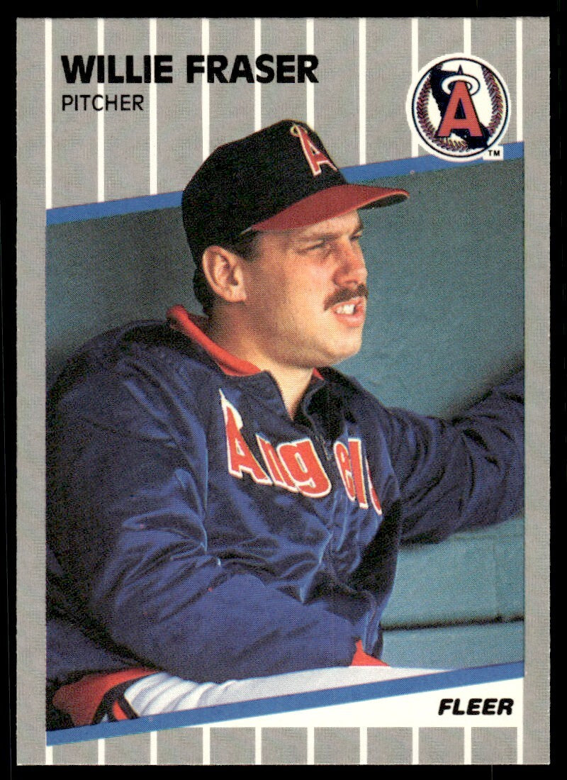 1989 Fleer Baseball Card Willie Fraser California Angels #478