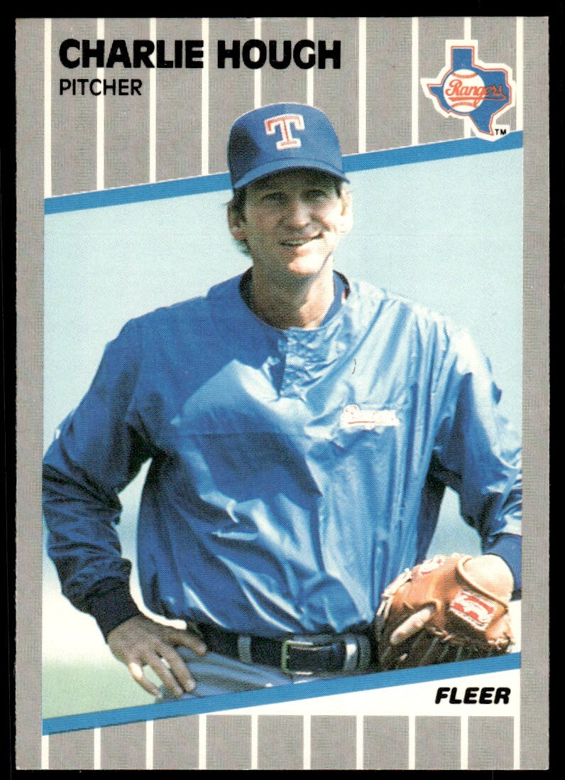 1989 Fleer Baseball Card Charlie Hough Texas Rangers #522