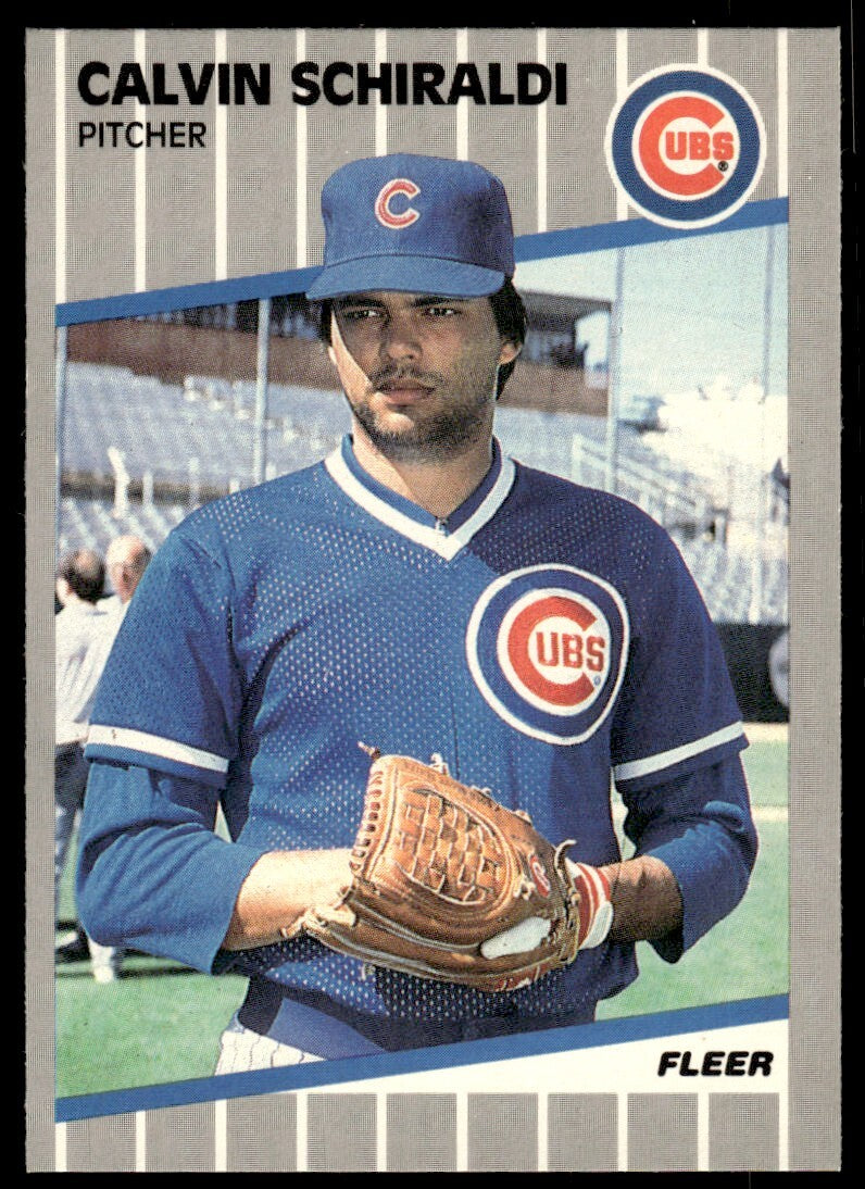 1989 Fleer Baseball Card Calvin Schiraldi Chicago Cubs #438