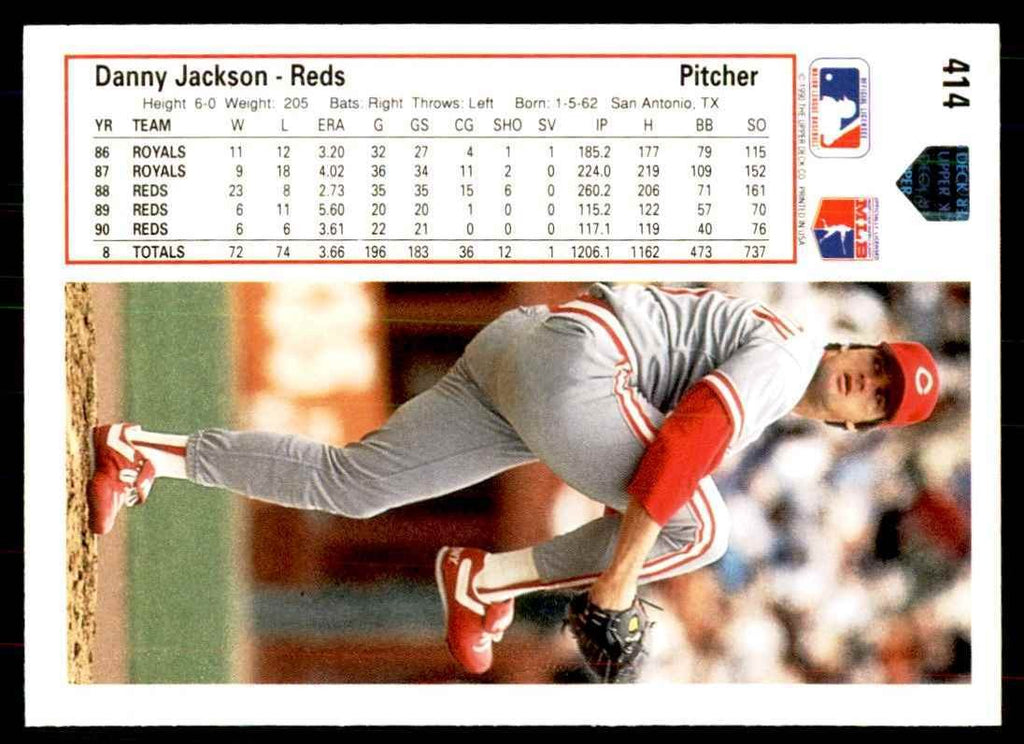 1991 Upper Deck Danny Jackson Baseball Cards #414