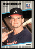 1989 Fleer Baseball Card Bruce Benedict Atlanta Braves #587
