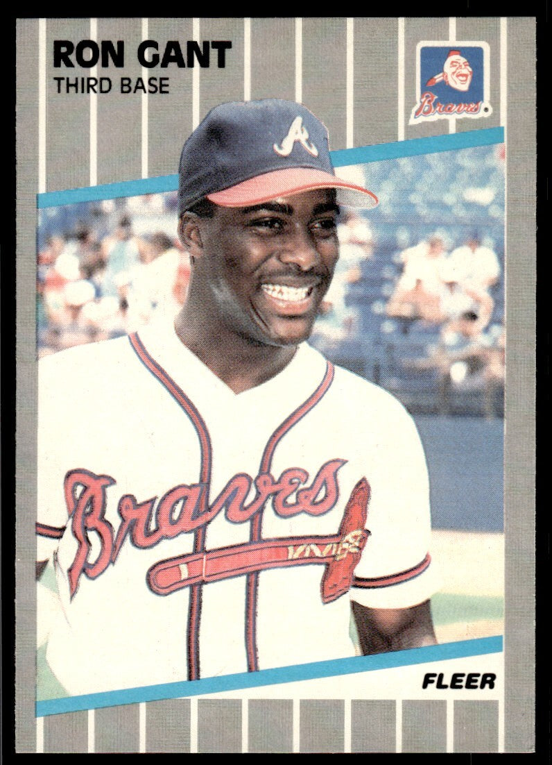1989 Fleer Baseball Card Ron Gant Atlanta Braves #590