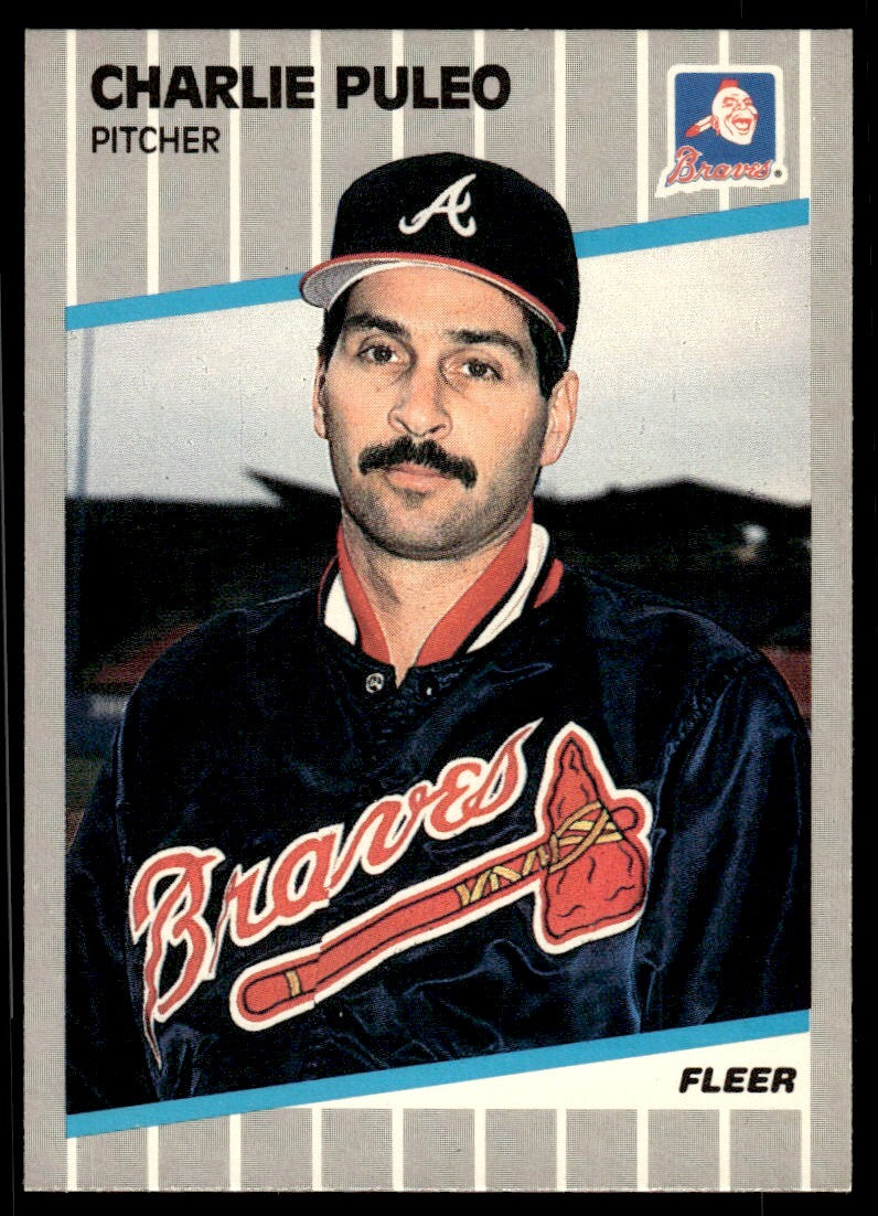 1989 Fleer Baseball Card Charlie Puleo Atlanta Braves #598