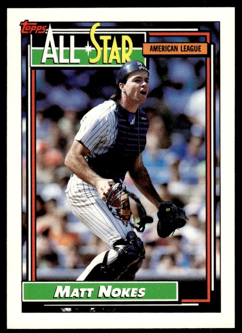 1992 Topps Baseball Card Matt Nokes New York Yankees #404