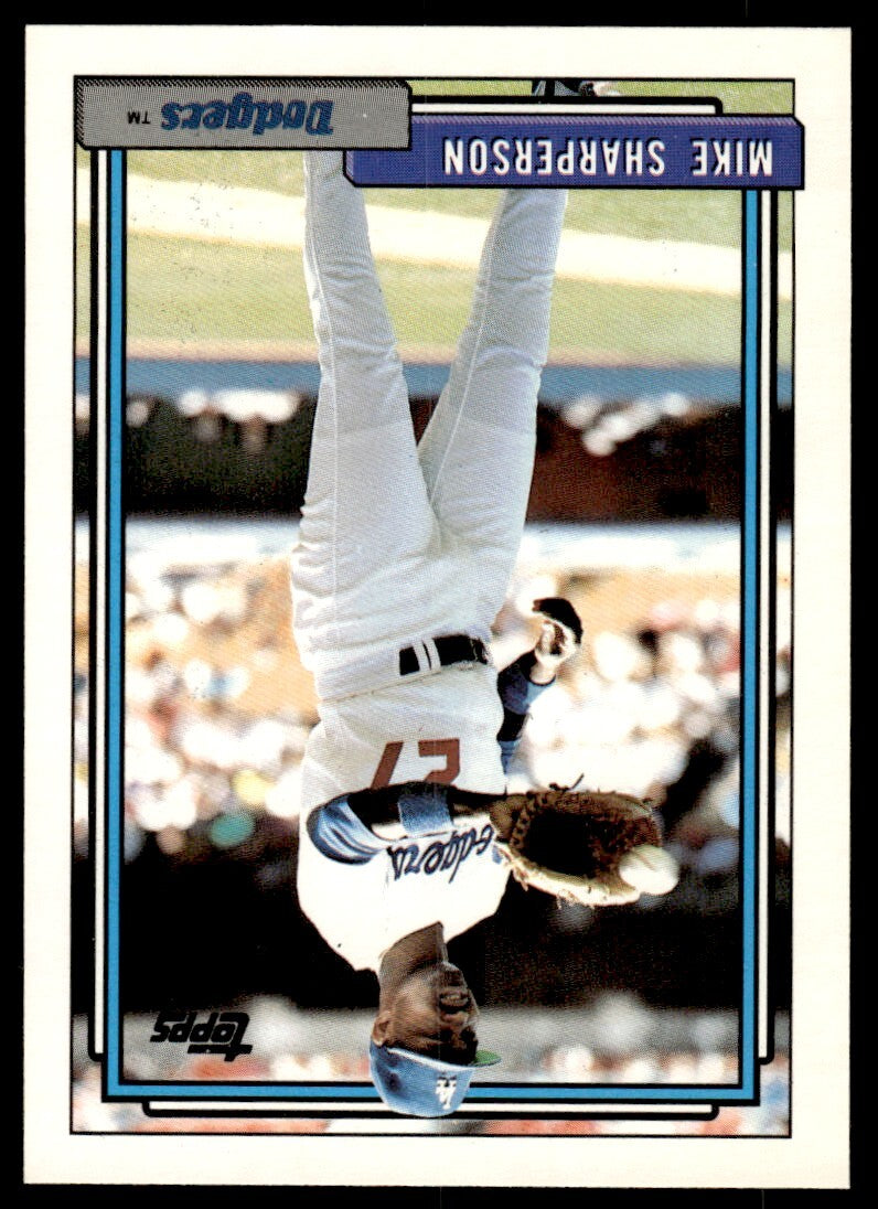 1992 Topps Baseball Card Mike Sharperson Los Angeles Dodgers #627