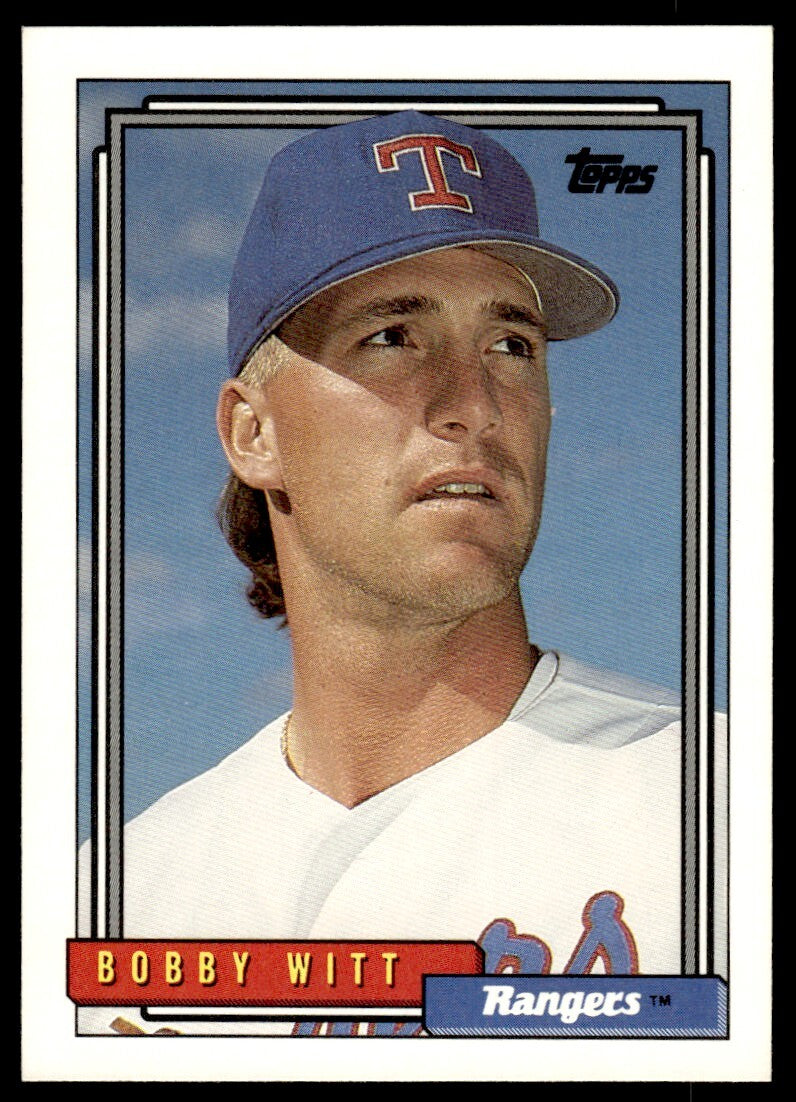1992 Topps Baseball Card Bobby Witt Texas Rangers #675