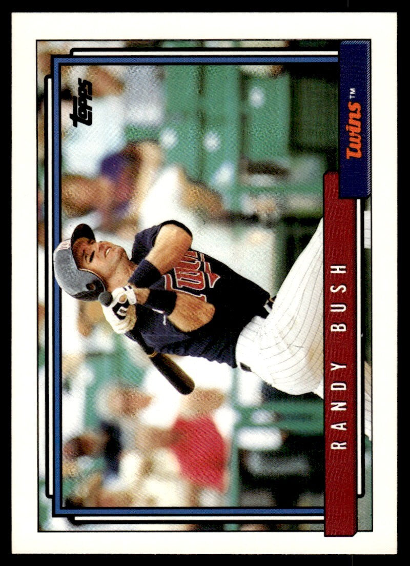1992 Topps Baseball Card Randy Bush Minnesota Twins #476
