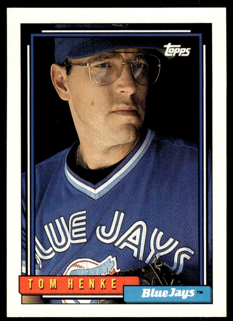 1992 Topps Baseball Card Tom Henke Toronto Blue Jays #451