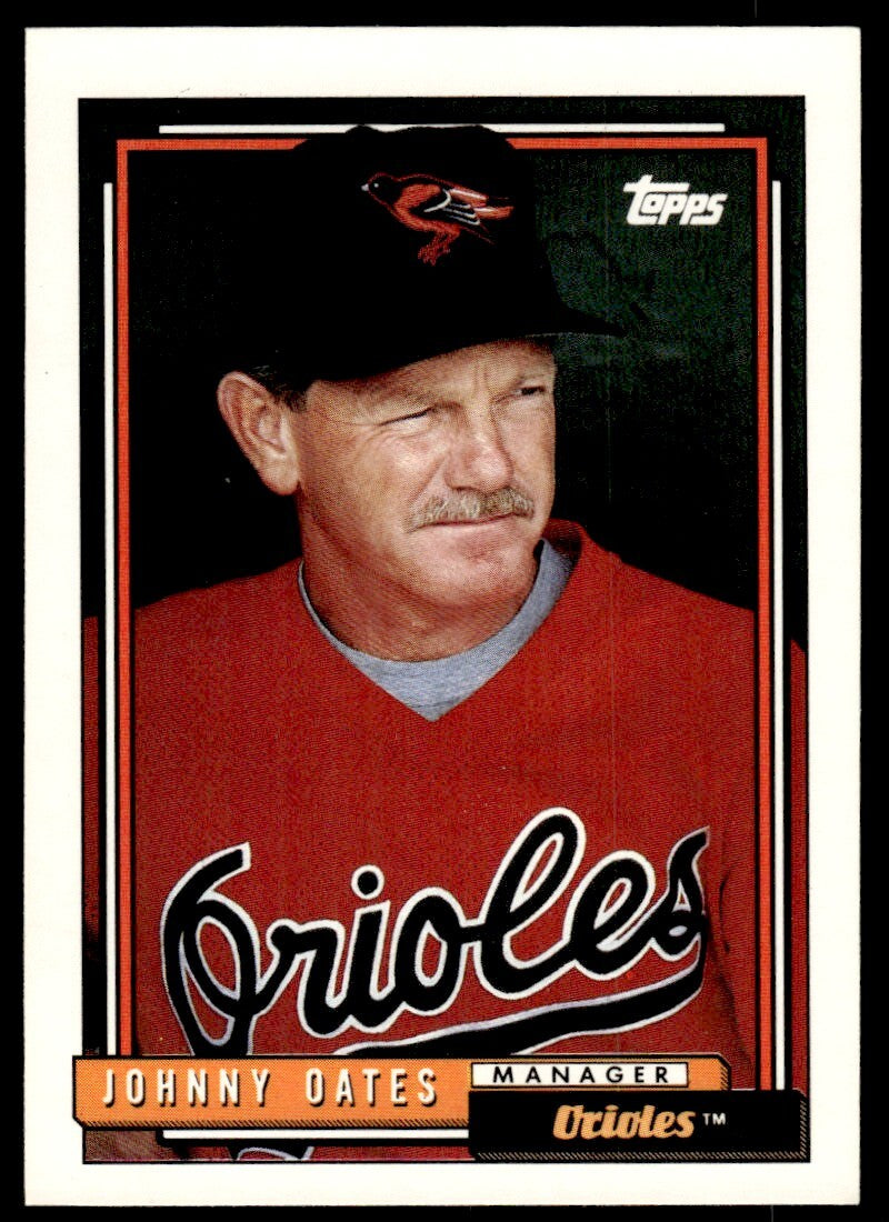 1992 Topps Baseball Card Johnny Oates Baltimore Orioles #579