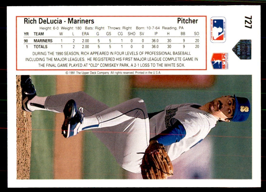 1991 Upper Deck Rich DeLucia Baseball Cards #727