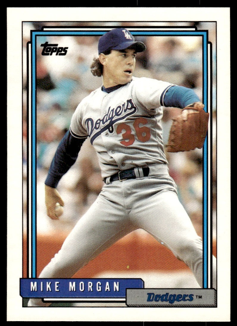 1992 Topps Baseball Card Mike Morgan Los Angeles Dodgers #289