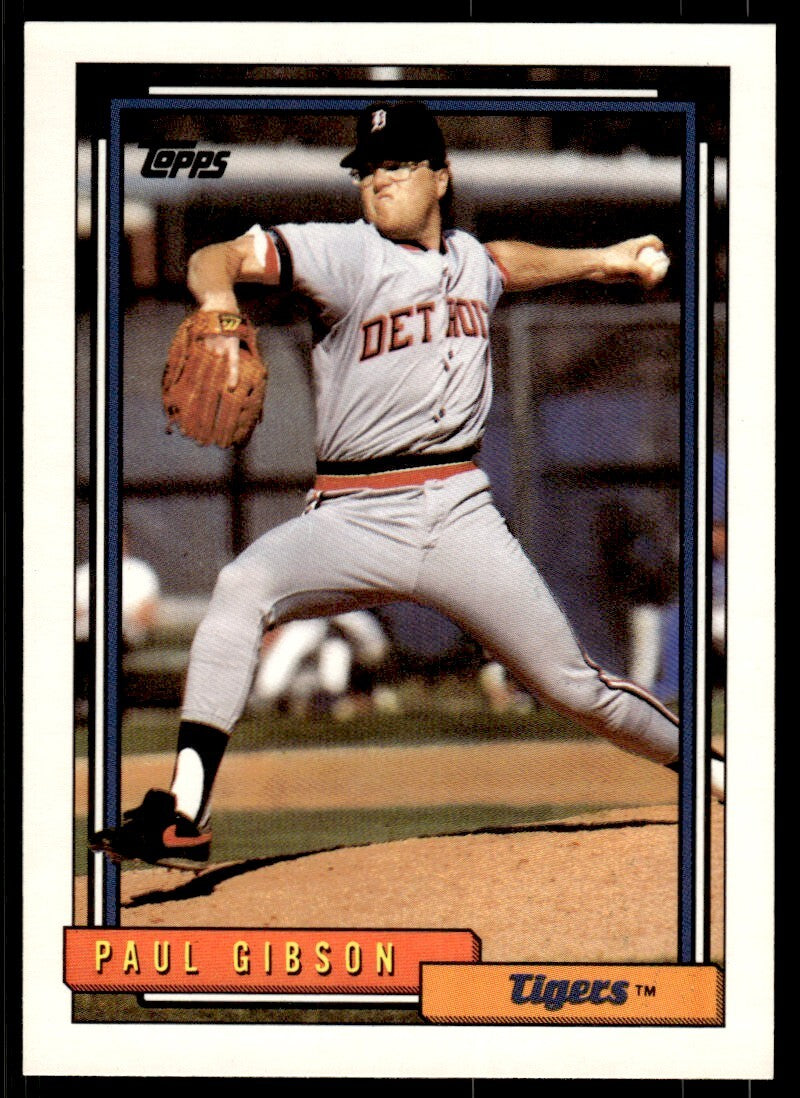1992 Topps Baseball Card Paul Gibson Detroit Tigers #143
