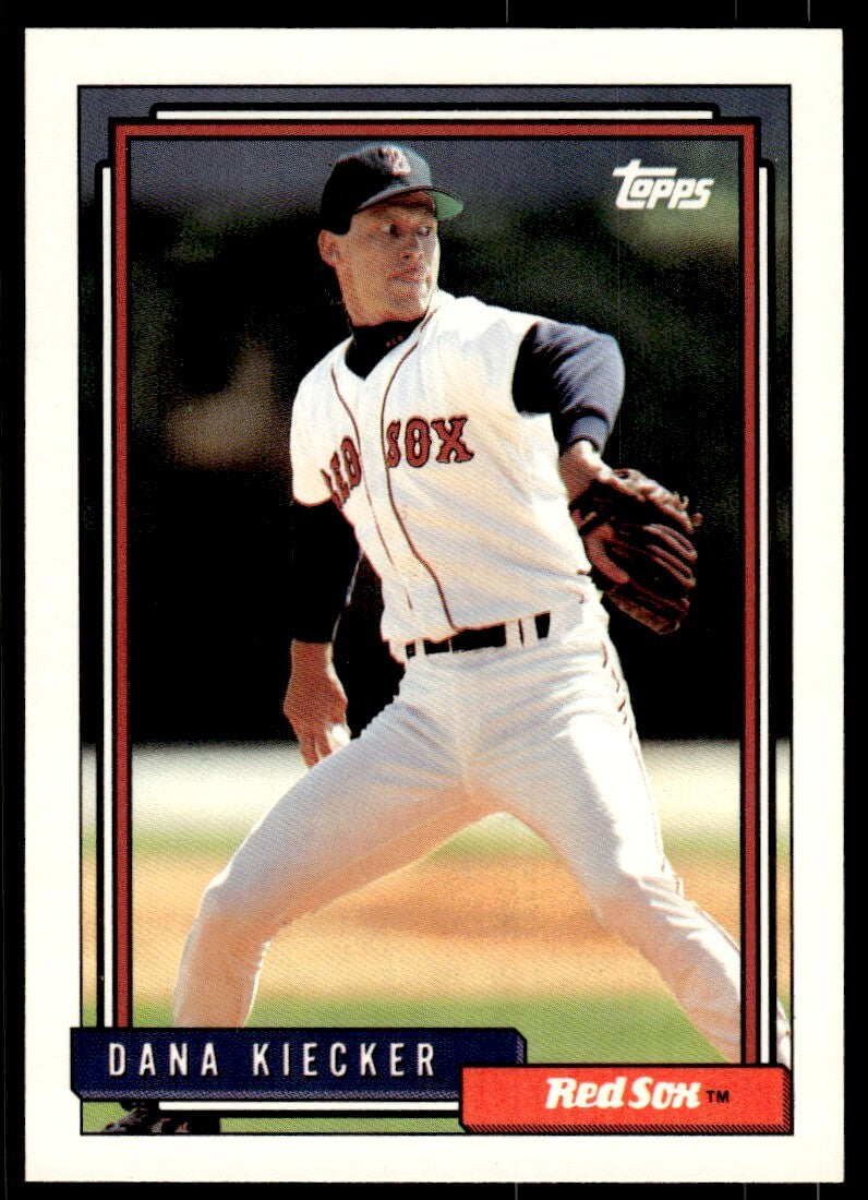 1992 Topps Baseball Card Dana Kiecker Boston Red Sox #163