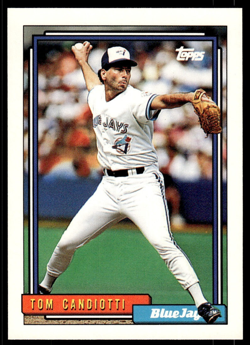 1992 Topps Baseball Card Tom Candiotti Toronto Blue Jays #38