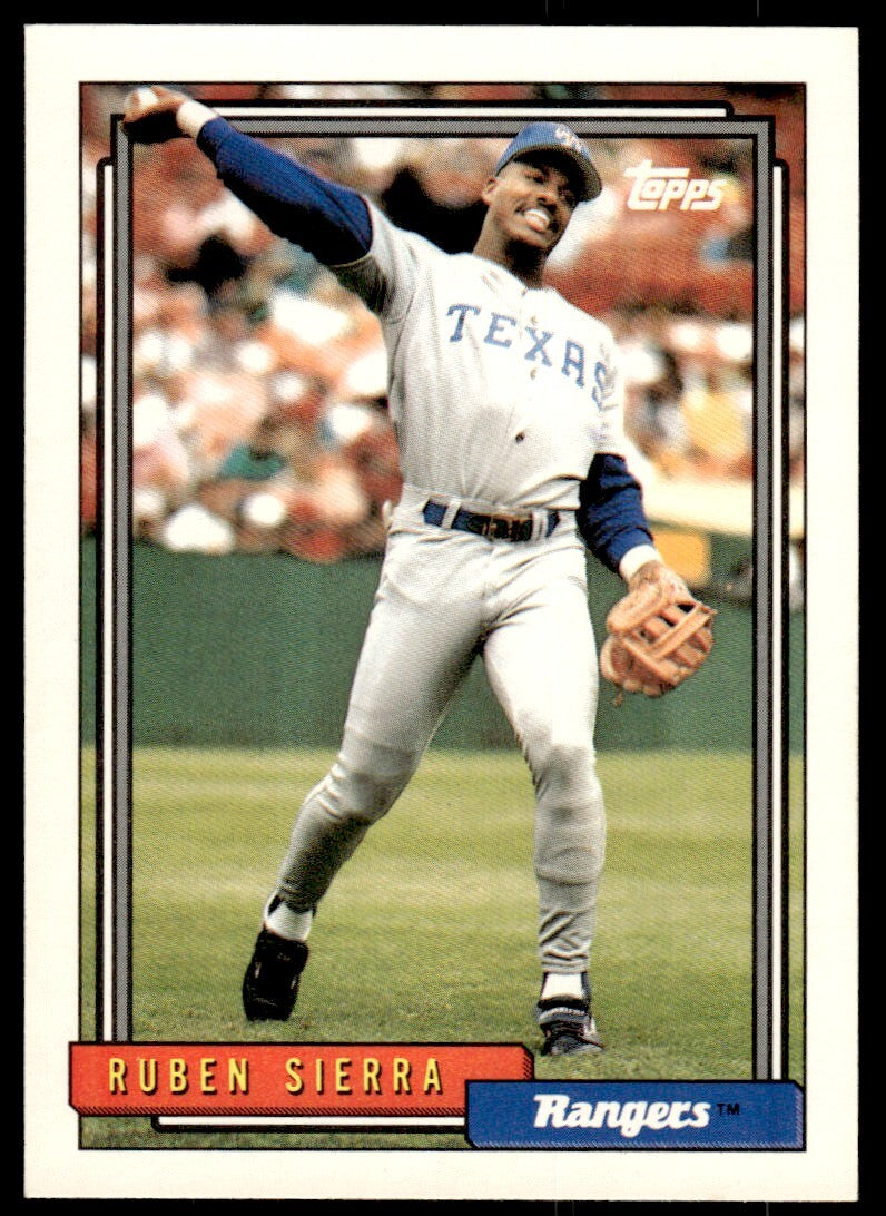 1992 Topps Ruben Sierra Baseball Card Texas Rangers #700A