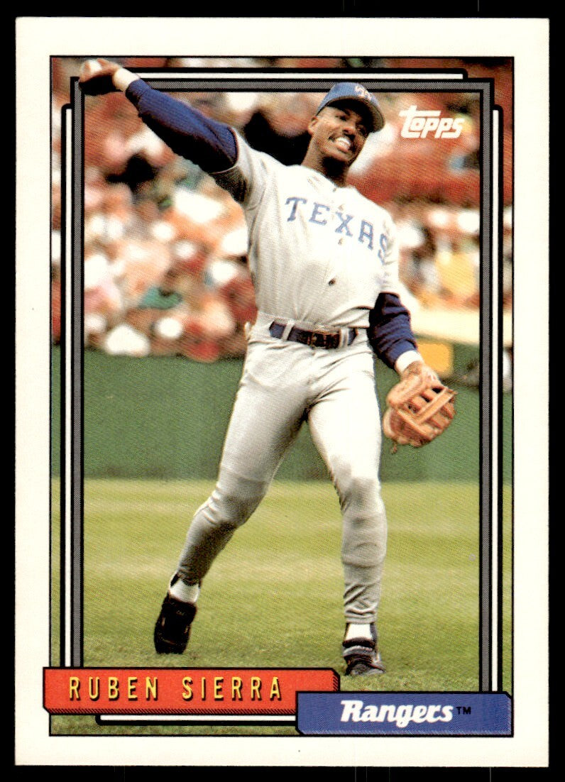 1992 Topps Ruben Sierra Baseball Card Texas Rangers #700B