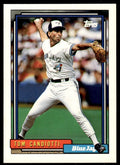 1992 Topps Tom Candiotti Baseball Card Toronto Blue Jays #38