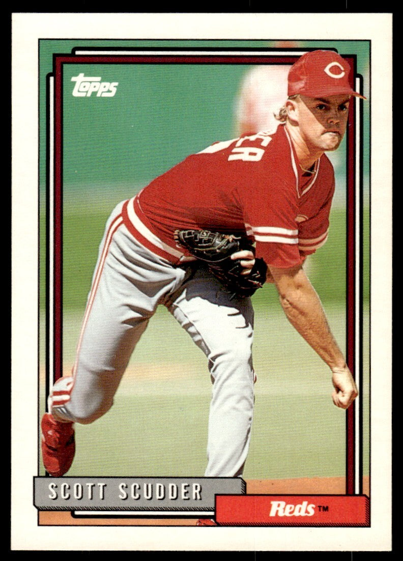 1992 Topps Scott Scudder Baseball Card Cincinnati Reds #48