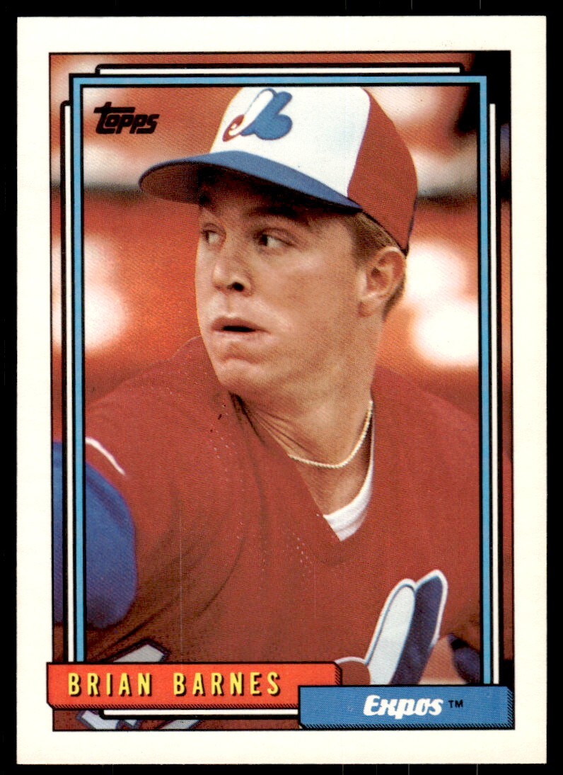 1992 Topps Brian Barnes Baseball Card Montreal Expos #73