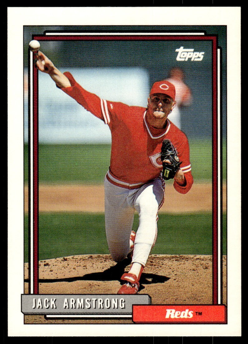 1992 Topps Jack Armstrong Baseball Card Cincinnati Reds #77