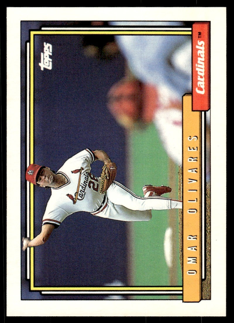 1992 Topps Omar Olivares Baseball Card St. Louis Cardinals #193